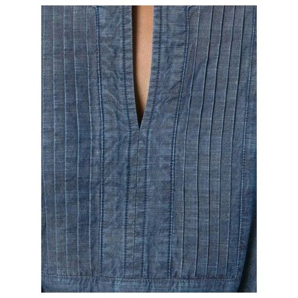 A.P.C. Indigo Cotton Italian Chambray Denim Tie-Front Jess Dress sz 34/XS Womens - Picture 4 of 16